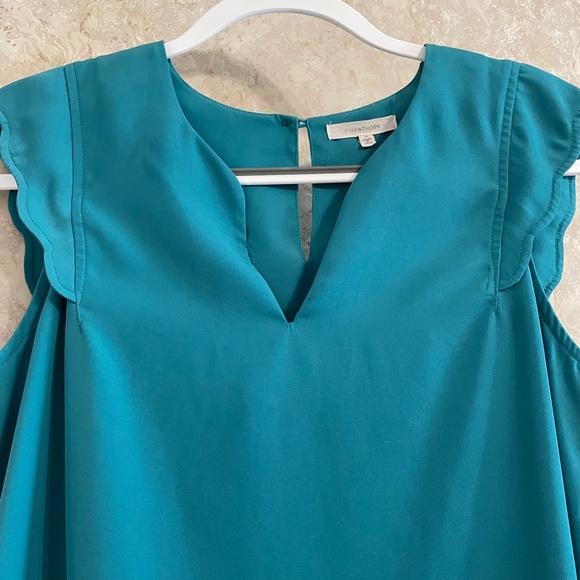 41 Hawthorn teal scalloped sleeved blouse - medium - Picture 2 of 7